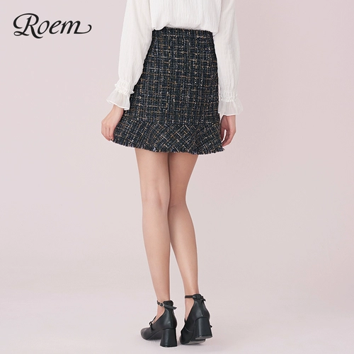 Roem Демисезонная модная трендовая юбка, элегантная мини-юбка, в корейском стиле