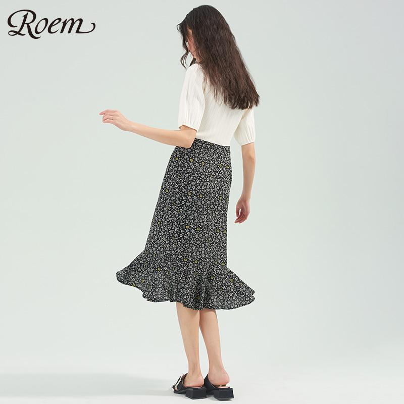 Roem rơi phụ nữ mới phụ nữ thời trang ăn mặc công chúa phong cách đan áo len RCKW93702M