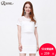 Mall với cùng một đoạn ROEM Luo Ke mới Slim A-váy đầm đầm hem RCOW62509L
