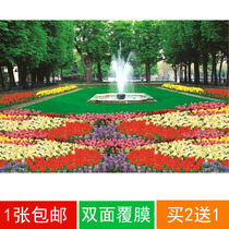 Landscape scenery without adhesive tree decoration poster painting wall stickers Flower Fountain 712