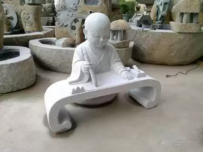75cm calligraphy small monk stone statue park sculpture Hui'an stone sculpture figure statue Zhaocai boy City Sculpture