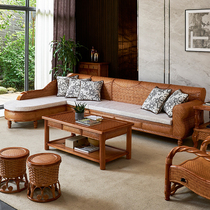 Real rattan sofa Rattan chair Sofa rattan furniture Real rattan living room combination corner sofa Plant rattan Indonesian rattan sofa