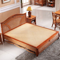 Vine Bed Solid Wood Double Bed 1 8 m New Chinese Indonesian rattan choreography large bed hotel bedroom complete set of furniture combinations