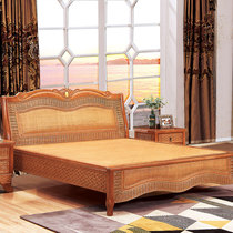 Rattan woven solid wood bed Hotel apartment Rattan art bed Indonesian rattan bed bed and breakfast Rattan furniture Rattan double bed