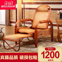 Indonesian rattan leisure chair Rattan wood recliner Study real rattan chair Old mans chair Solid wood recliner Luxury recliner