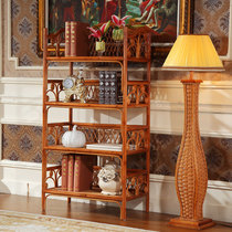 Rattan art bookshelf Study furniture Simple student four-layer bookcase Rattan woven rattan wood shelf Storage rack Special offer