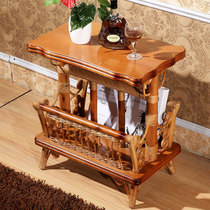 Rattan art book newspaper rack Small bookshelf Rattan wood bookshelf Rattan furniture factory direct customization