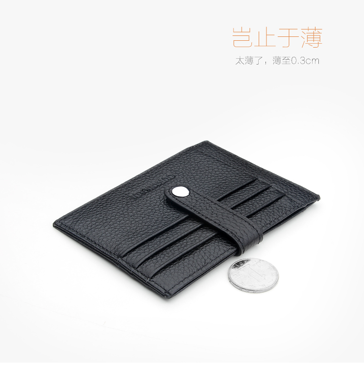 Túi thẻ nhỏ bằng da nam xe buýt mini đặt thẻ phụ nữ siêu mỏng chủ thẻ xu ví thẻ gói giấy phép lái xe bao da ví vans