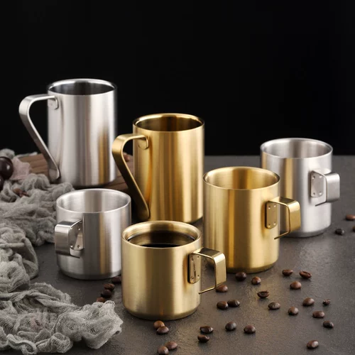 Корейский кофейный бокал из нержавеющей стали, нержавеющая сталь AISI 304, защита при падении