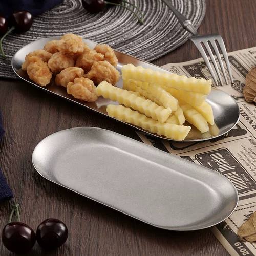 Диски эллипсов из нержавеющей стали ретро делают старый корейский диск ресторан ресторан промышленного ветряного поддона дисков десерт димсам