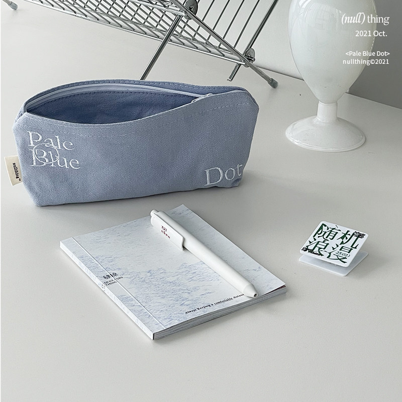 nullthing original PBD dim blue dot haze blue baby blue pen bag advanced blue grey stationery cashier bag