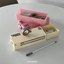 nullthing original acrylic stationery box multi-functional storage box finishing box pink