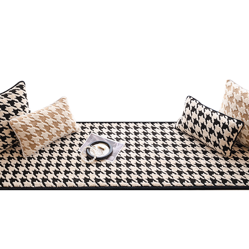 Houndstooth bay window mat window sill cushion autumn and winter 2025 new style balcony bedroom tatami mat light luxury customization