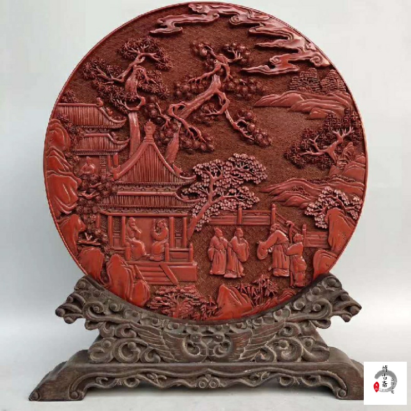 Tick Red Lacquer inserts Screen Incense Hills Poly-sage Screen Swaying Pieces Old Objects Ancient Play Miscellaneous Collection