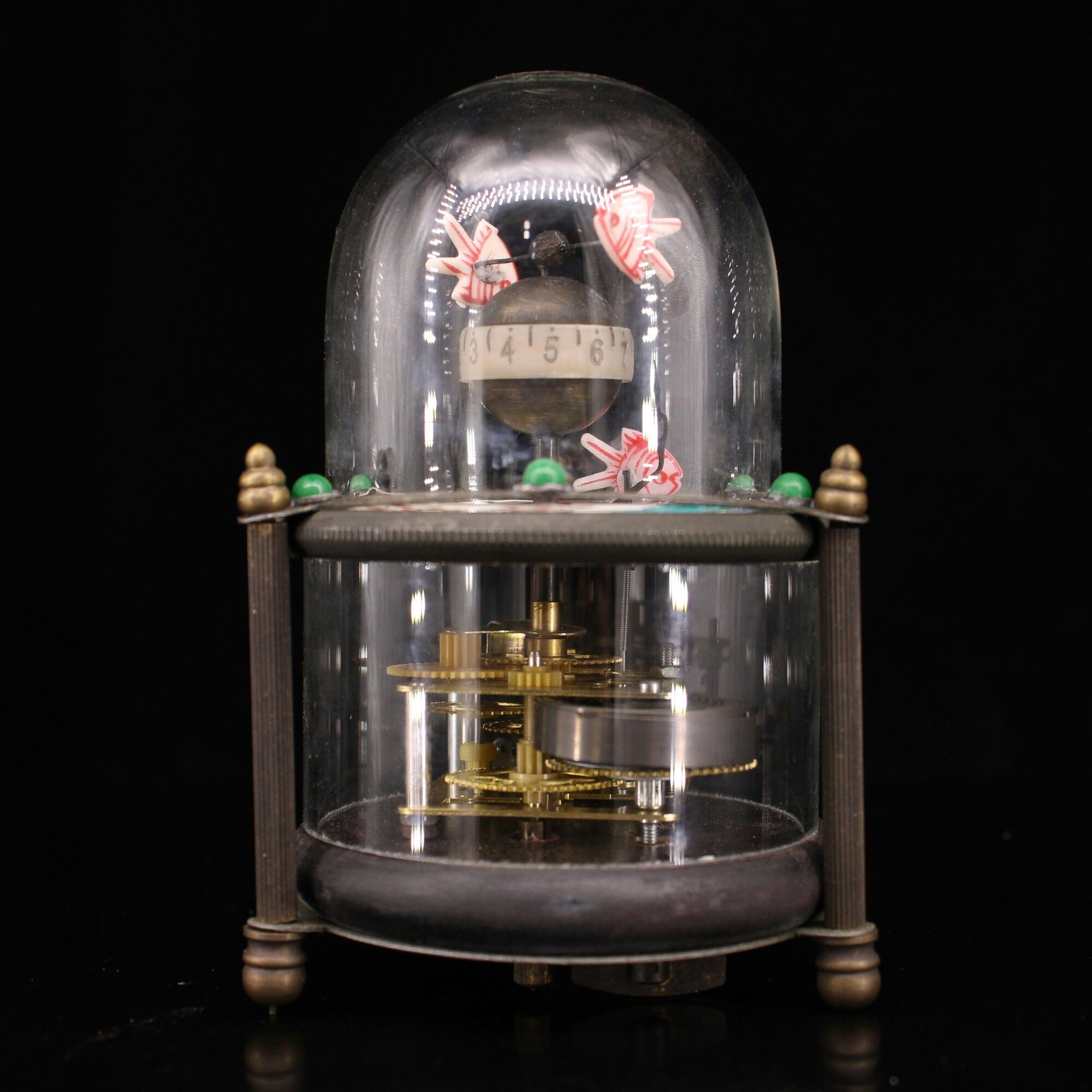 Folk collection of old pure copper set gemstone European classical clocks brushed old mechanical clockwork alarm clock