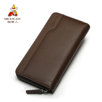 Scarecrow wallet mens long leather ultra-thin tide brand zipper wallet wallet leather mobile phone large capacity clutch