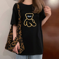 2021 summer new net red maternity clothes Korean fashion ins short-sleeved T-shirt top womens base cardigan all-match tide mom