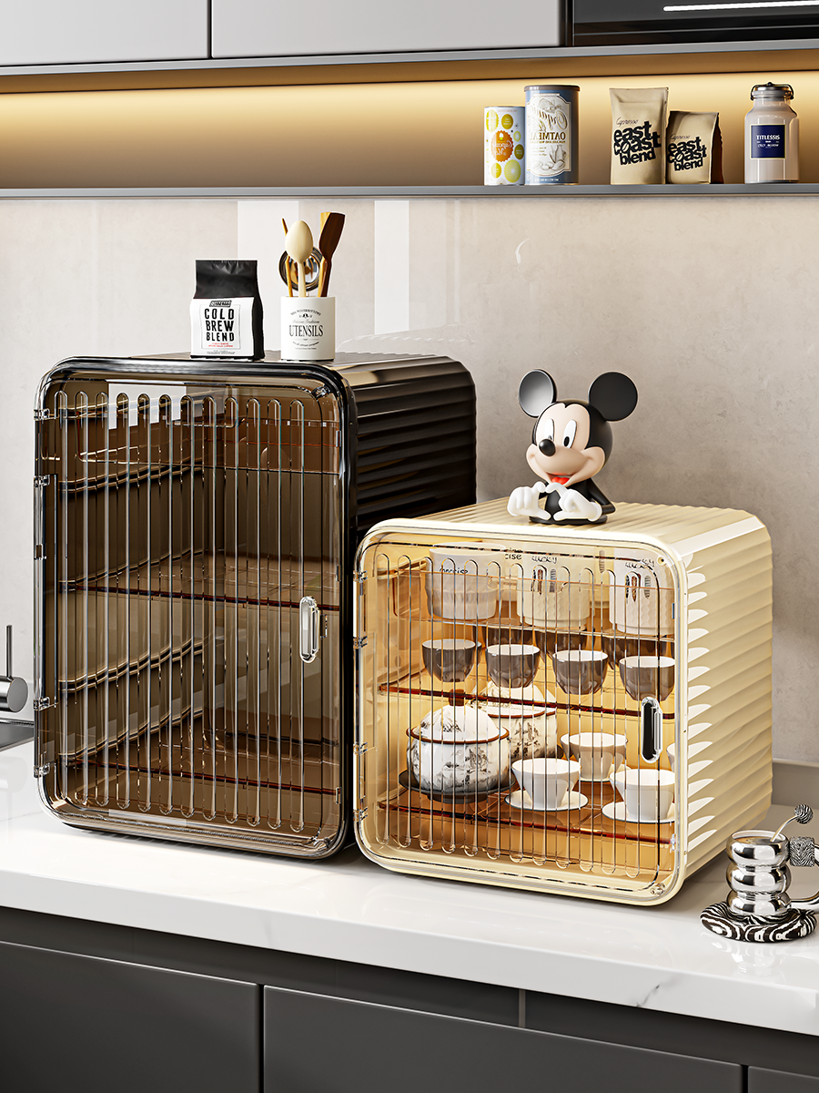 Dust-Proof Cup Holder, Household Water Cup and Teacup Storage Rack, Tea Set, Coffee Cup, Mug Storage Cabinet, Storage Organizer