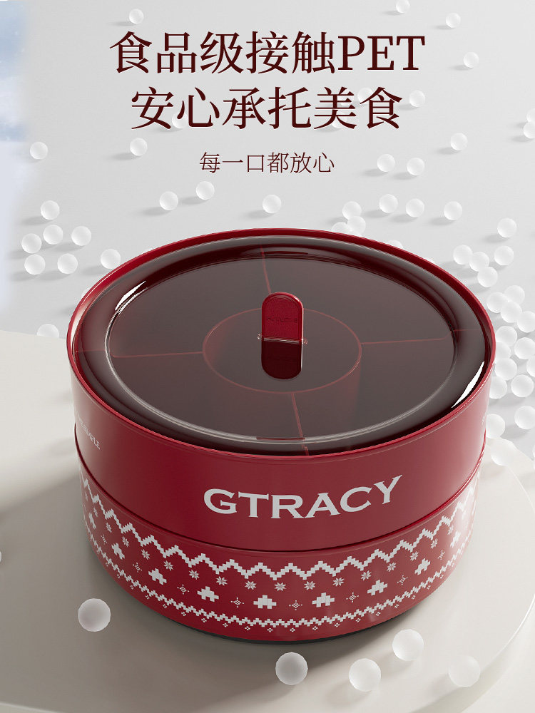 New Year's Fruit Plate for Living Room and Tea Room, High-End, Exquisite and Beautiful Display Plate for Fruits, Snacks, Nuts, Candies, Storage Box