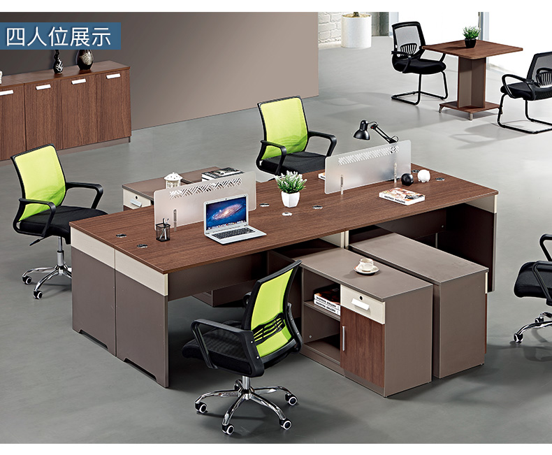 Bàn nhân viên Quảng Châu nội thất văn phòng nội thất văn phòng máy tính bàn nhân viên bàn màn hình 4 người bàn ghế văn phòng cao cấp