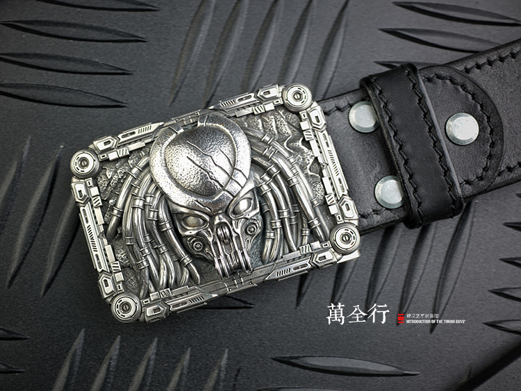 Nga APESHKOV thủ công sọ sọ vành đai bạc sterling đầu cao cấp vành đai EDC - Thắt lưng dây lưng nam