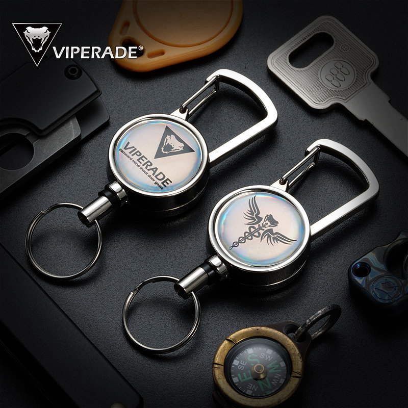 VIPERADE Snake Fast Hanging Telescopic Key Button Creative Wire Rope Anti-Throw Theft Keychain Rebound Keyring