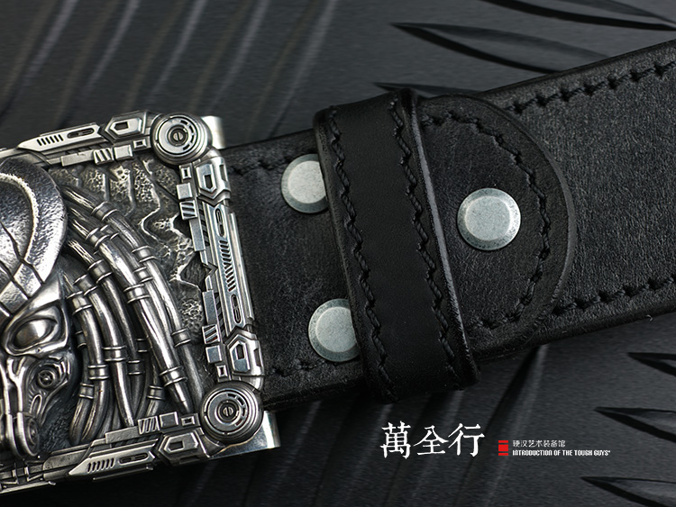 Nga APESHKOV thủ công sọ sọ vành đai bạc sterling đầu cao cấp vành đai EDC - Thắt lưng dây lưng nam