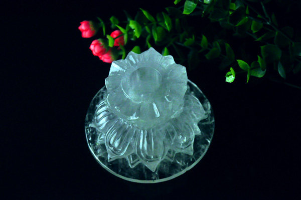 (Round tomorrow)Crystal hand-turned warp wheel special exquisite Lotus base large and medium