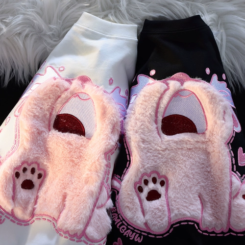 Парная одежда для влюбленных, летняя трендовая трехмерная мультяшная футболка подходит для мужчин и женщин, оверсайз, 3D, короткий рукав