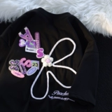 Tide, дизайнерская брендовая летняя футболка для влюбленных, тренд сезона, в цветочек, короткий рукав, свободный крой