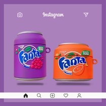 Canned Fanta orange juice protective cover soft airpods2 generation earshell creative silicone AirPods pro third generation Apple earphone case Wireless Bluetooth ipods second generation airpo