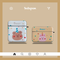 Couples Bunny Bear AirPods Case airpodspro Three Generation airports Silicone Soft airpods2 Generation Creative iphone Box Apple