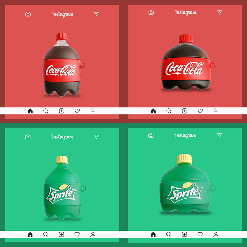 Solid Coke airpods2 protective sheath AirpodsPro protective sleeve Apple wireless Bluetooth headphone protective sheath airpods ear casing Two-three-three-box silicone gel softshell Cute Genesis