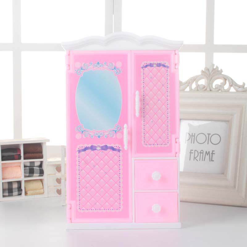 Barbie mới Dress Up Đồ chơi Tủ quần áo Tủ lưu trữ Cô gái Công chúa Lắc với cùng Đồ chơi Barbie Phụ kiện búp bê anna