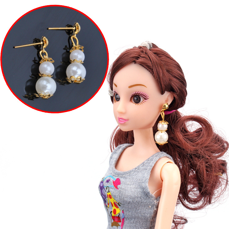 Búp bê, bông tai bầu, bông tai, bông tai, bông tai, phụ kiện đồ chơi đa năng, trang sức đại dương búp bê vải