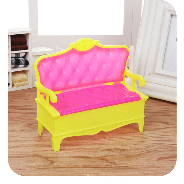 Dress Up Doll House Set Hộp quà tặng Phụ kiện Đồ chơi trẻ em Barbie Barbie Sofa vải Sofa đồ chơi cho bé gái