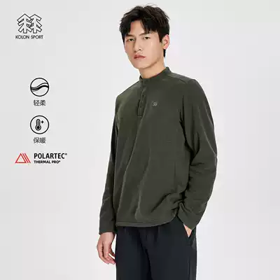KOLONSPORT colon T-shirt outdoor long sleeve POLARTEC warm top round neck sports camping T-shirt