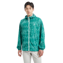 KOLON SPORT Kolon outdoor mens sports printed hooded leather jacket camping hiking jacket trendy top