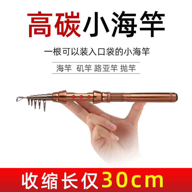 Fishing Rod Mini Sea Rod Suit Fishing Small Sea Rod Ultra Short Portable Thrower Full Set Single Rod Pocket Short Sea Rod Throw Rod