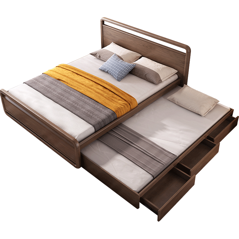 Simple And Modern Master Bedroom Solid Wood Bed Storage Bed 1 5