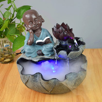 Flowing Water Fountain Fake Mountain Wind Water Wheels Trick Cat Collection Silver Front Desk Book Office Tea Desk Living-room Opening To Send Gift Pendulum Pieces