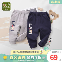 Rabbi Official Flagship Spring Autumn Children Pants Boys Girl Sports Pants Baby Casual Long Pants