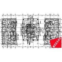 Ensemble complet de dessins CAO de construction (y compris les dessins CAO de calcul et de contrôle automatique) pour les systèmes CVC de complexes commerciaux de grande hauteur