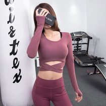 Clearance Fitness Long Sleeve Top Women Quick Dry Short Open Umbilical Gym Sports Running Dance Training Yoga T-shirt