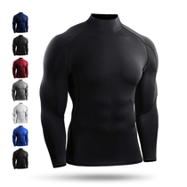 Autumn and winter high-lead step sports basketball tights Mens quick-drying stretch long-sleeved T-shirt training base shirt Fitness clothes