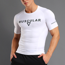 Basketball tights Mens sports base shirt Elastic quick-drying compression half sleeve training running short sleeve t-shirt fitness shirt