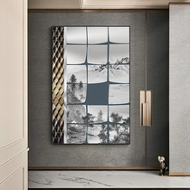 New Chinese entry Xuanguan Decorative Painting Smoke Cloud Mountain Color Living-room Sofa Floor Painting Corridor Aisle Staircase Crystal Porcelain Painting