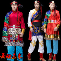 Nouvelle tenue de danse tibétaine adulte masculin Zasidler pour le costume de la minorité costume Costume Pot Zhuang Dance