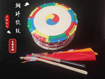 Korean agricultural drums rope drums flat drums agricultural music drums dance props cowhide drums Japanese barrel drums