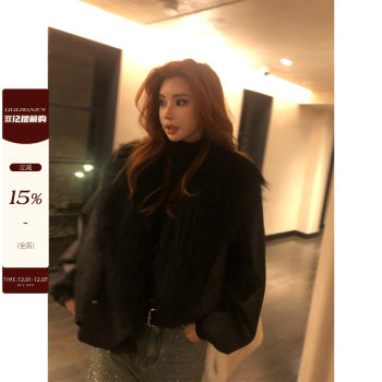 Li Wanjun Large Fur Collar down Jacket for Women, Autumn and Winter High-End Luxury Versatile Slimming Raccoon Fur Collar Fur Coat